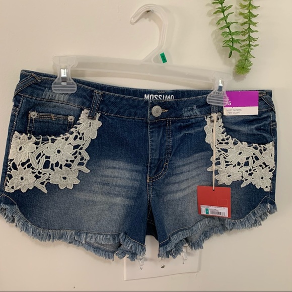 Missimo Yarn Embroidered Frayed low Waist Shorts - Picture 6 of 14